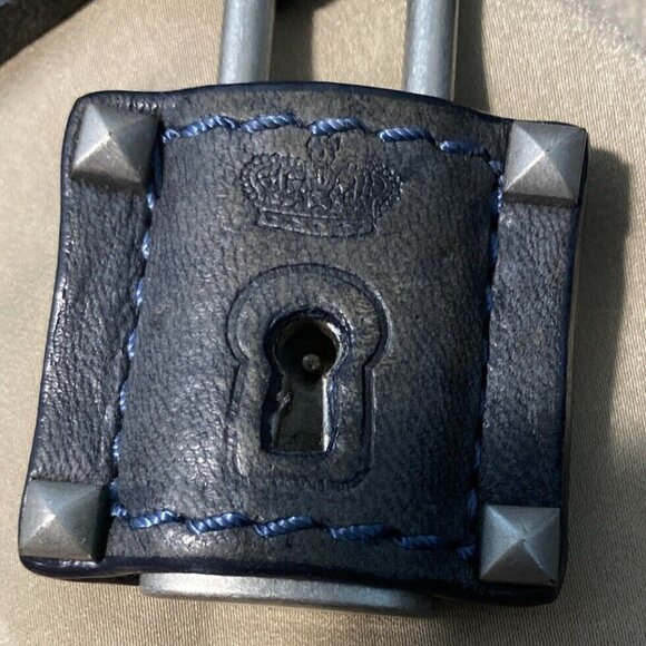 Vintage Y2K ♛Juicy Couture Black Terry Cloth Lock & Key Cross Body Shoulder Bag - Picture 7 of 15